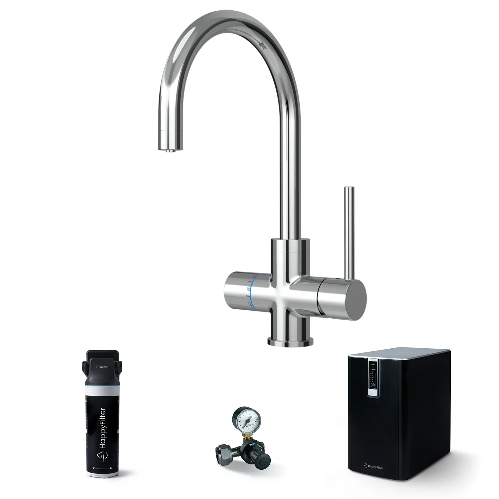 HappyFilter FizzRed - heiß | kalt | gesprudelt - Ein Wasserhahn