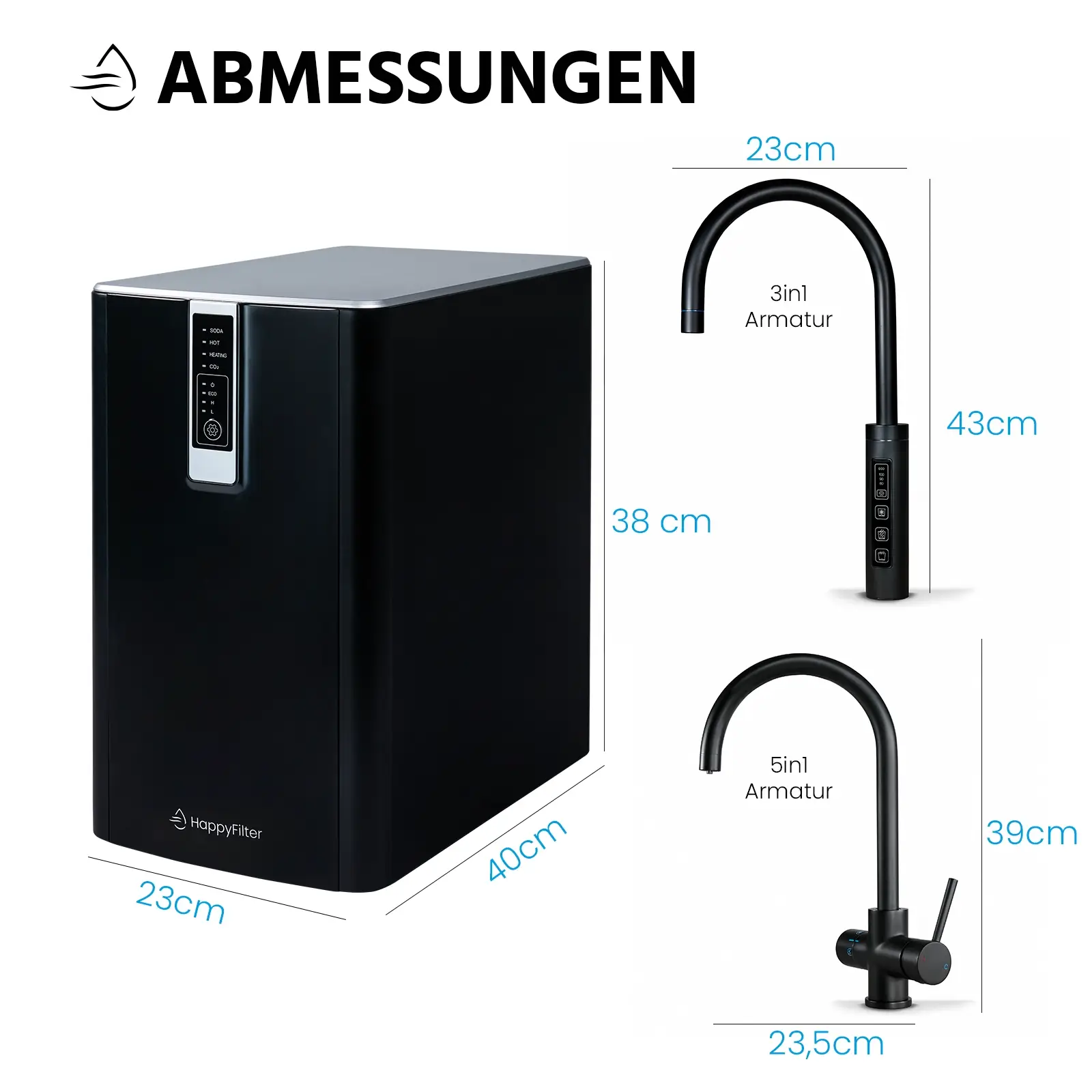 HappyFilter FizzRed - heiß | kalt | gesprudelt - Ein Wasserhahn
