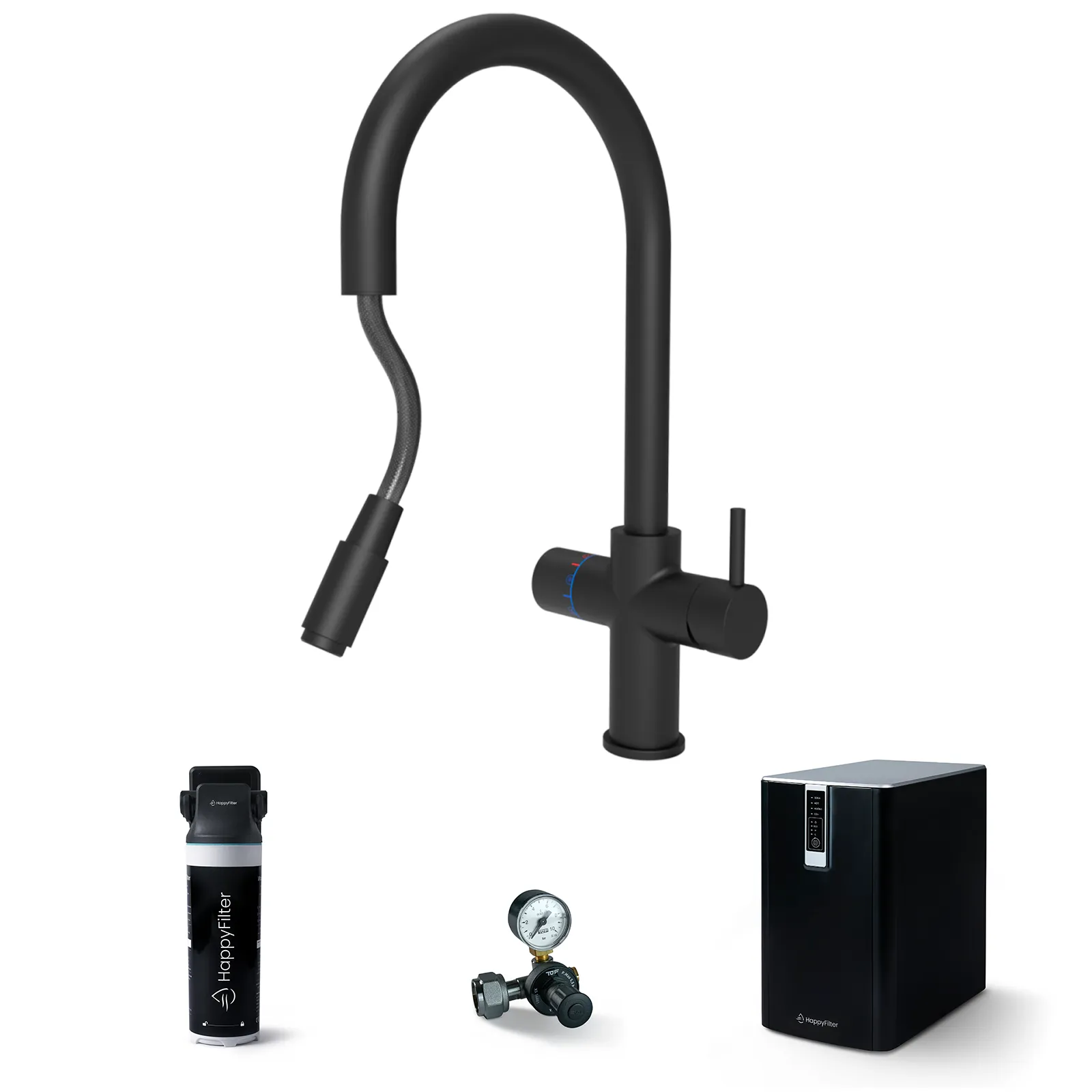 HappyFilter FizzRed - heiß | kalt | gesprudelt - Ein Wasserhahn