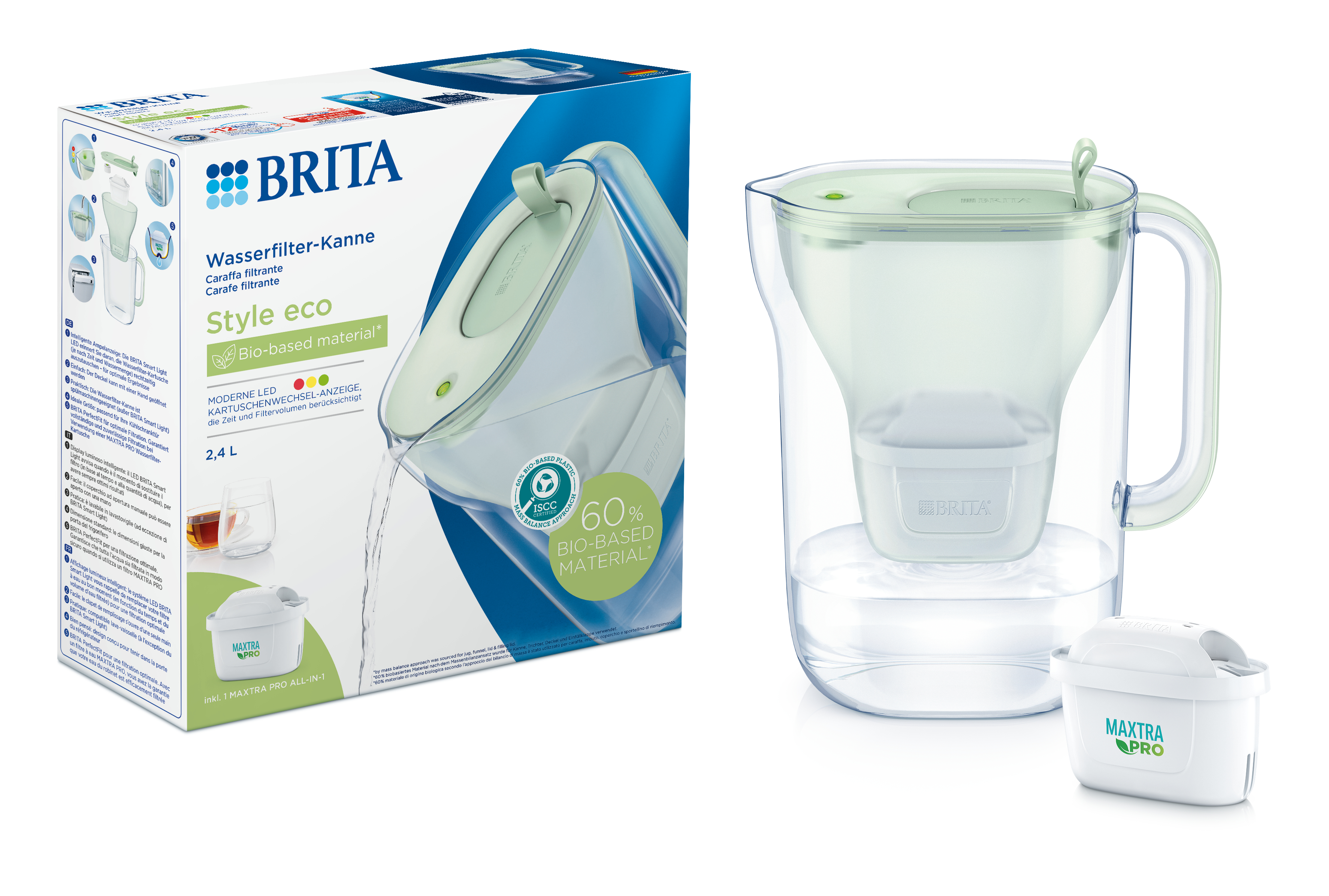 BRITA® Wasserfilter-Kanne Style eco hellgrün 