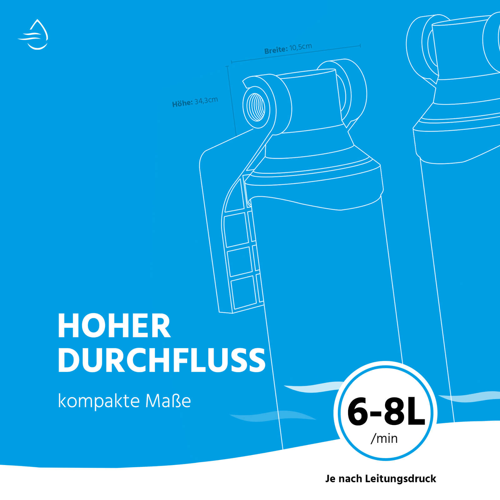 Kalk Wasserfilter mit 3-Wege-Wasserhahn Kalk Wasserfilter mit 3-Wege-Wasserhahn