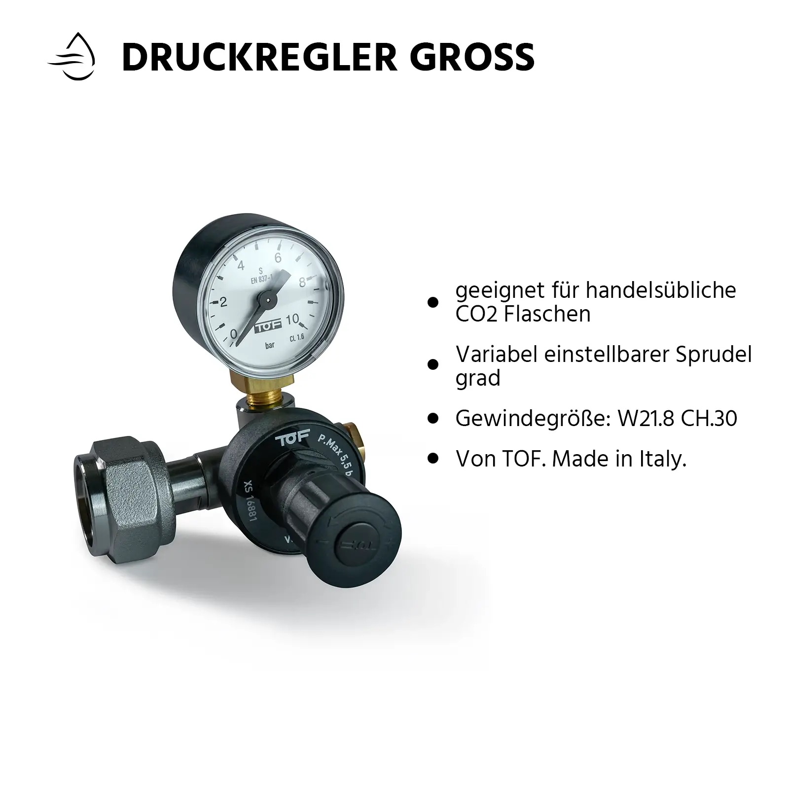 Druckregler für CO2 Gasflaschen ab 2kg