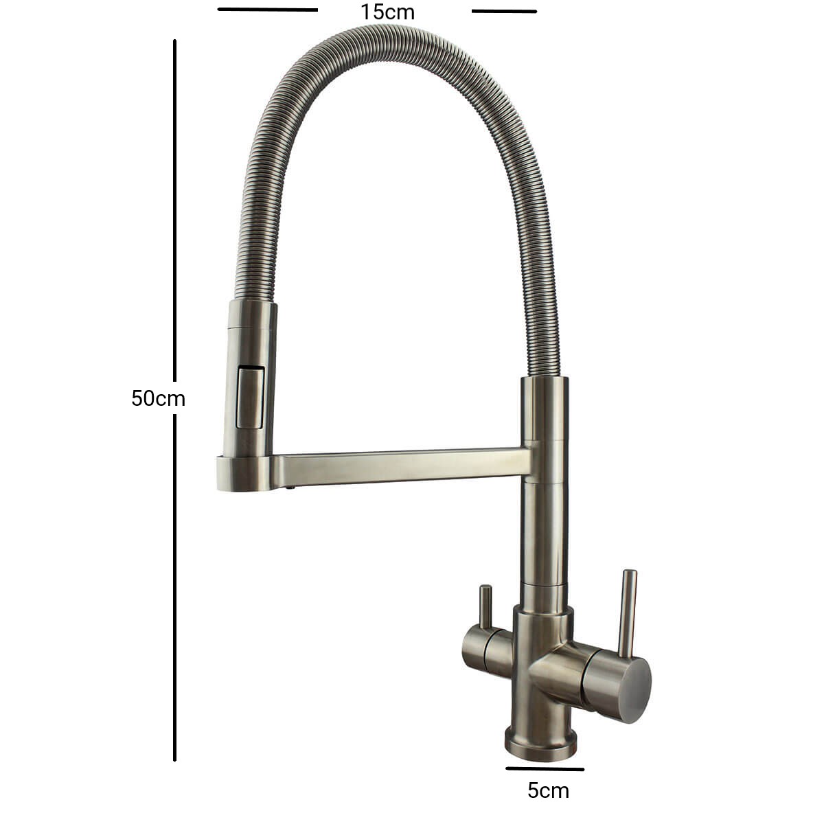 Wasserhahn aus Edelstahl, Edelstahl Wasserhahn 3 Wege, Drei Wege Wasserhahn, massiv, edelstahl, rostfrei, 